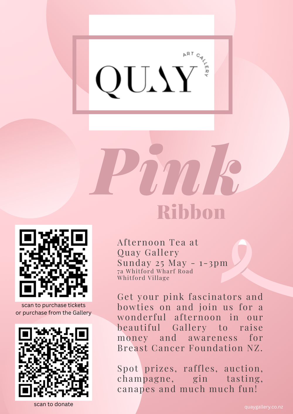 Pink Ribbon - Afternoon Tea at Quay Gallery